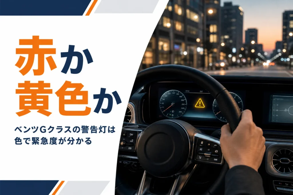 大型SUVの液晶メーターに黄色の警告灯が点いている様子を写したアイキャッチ