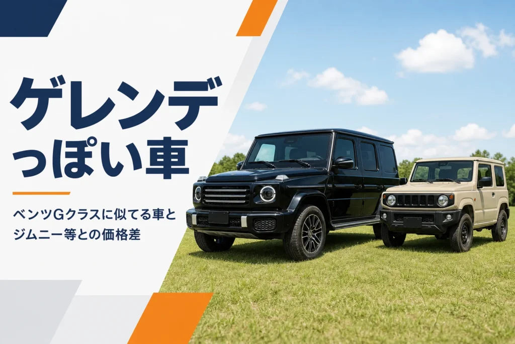 大きな四角いSUVと小さな四角い軽オフロード車が並んだ様子