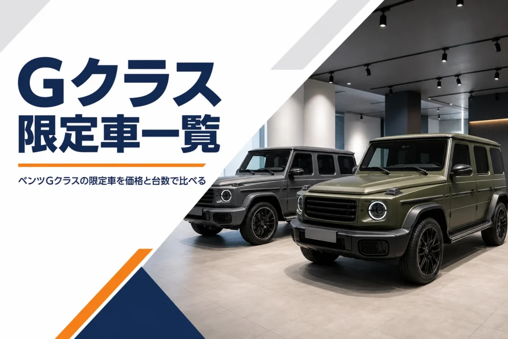 ショールームに並ぶマット塗装のGクラス限定車