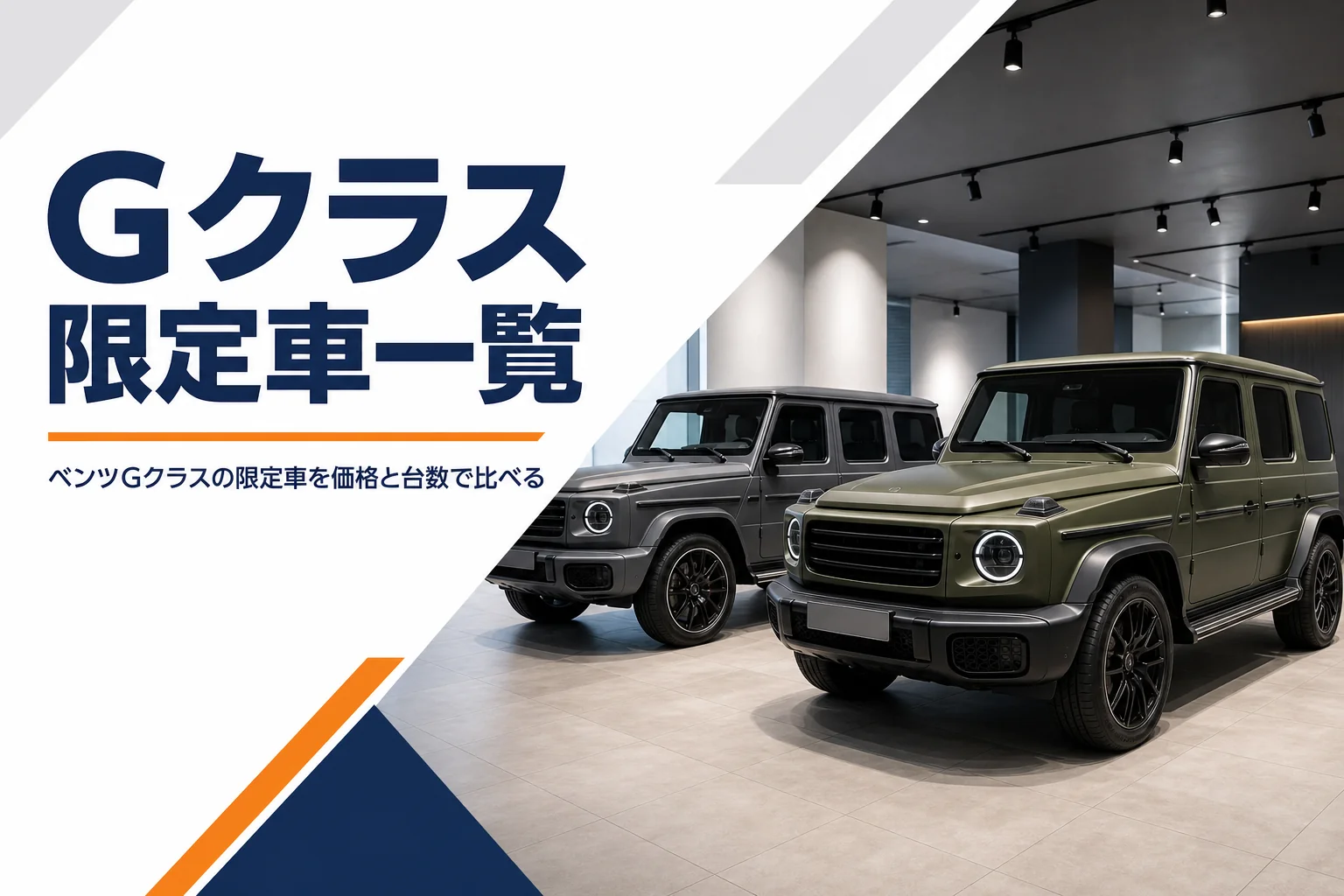 ショールームに並ぶマット塗装のGクラス限定車