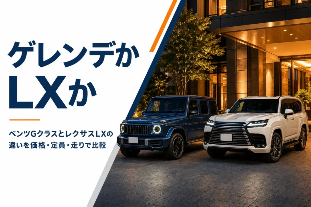 高級ホテルの前に並んで停まった2台の大型高級SUV